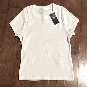 Abercrombie & Fitch Ribbed Tee S NWT Soft A&F Collection Women's Shirt White